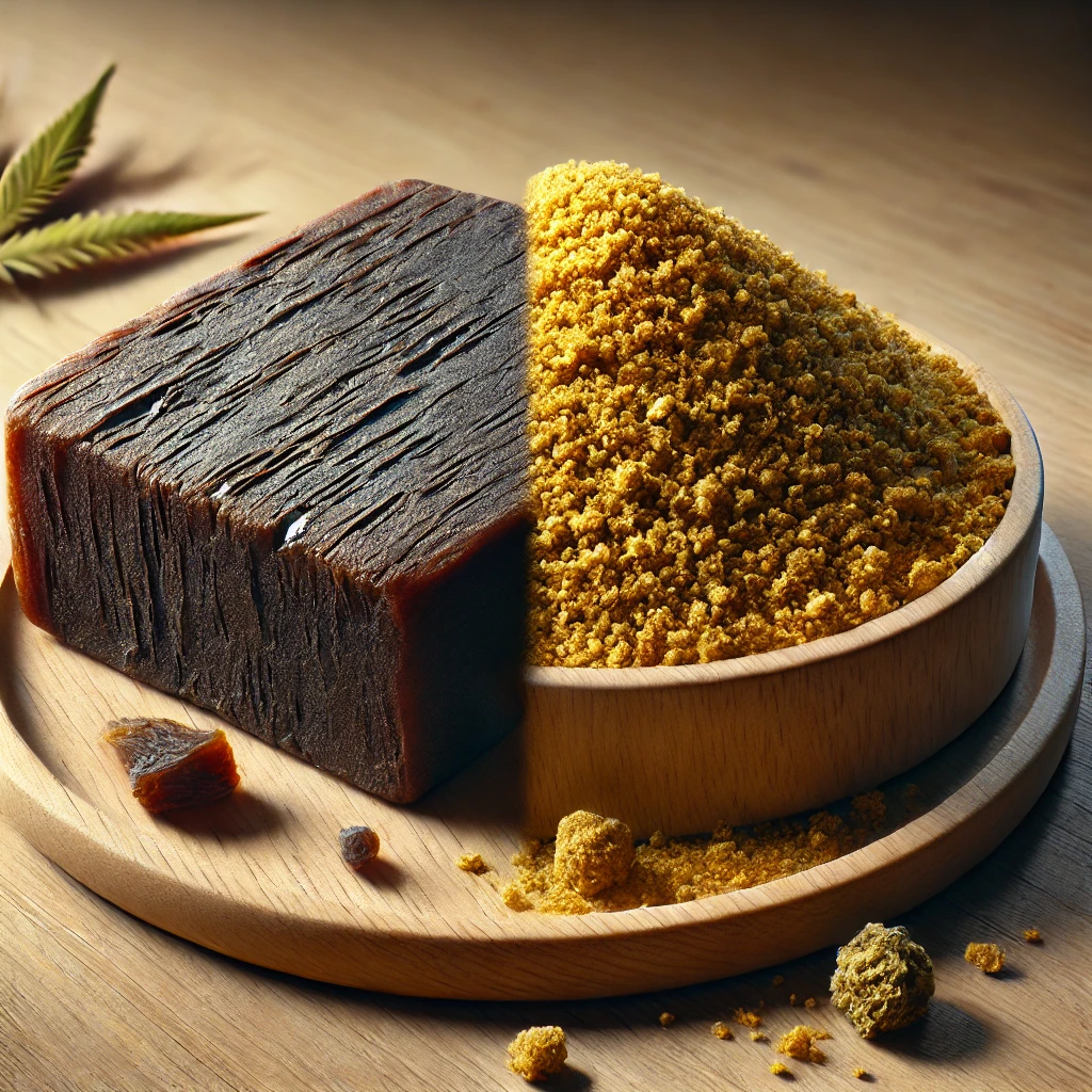 el hachís y el polen de cannabis
